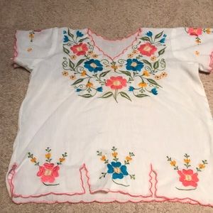 Vintage embroidered peasant top